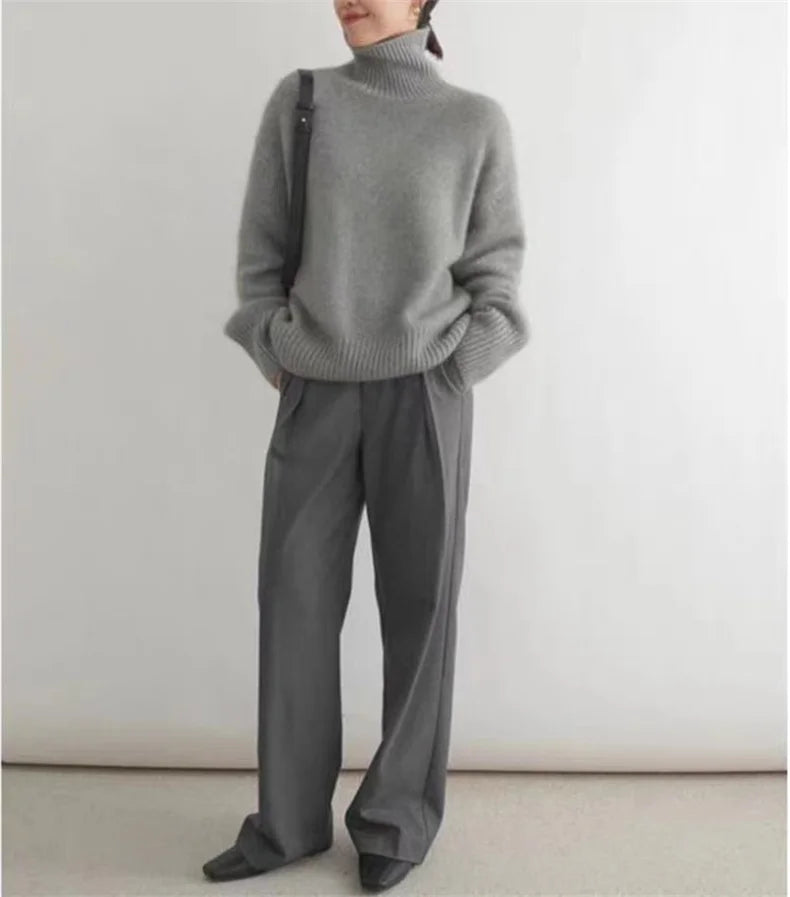 Elin™ | Lyxig Polotröja i Cashmere med Avslappnad Passform