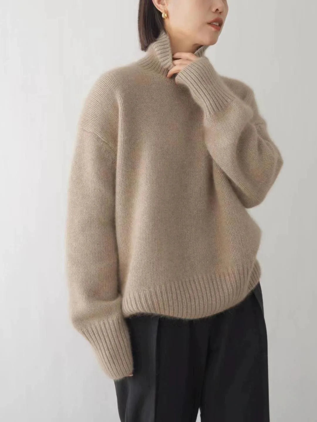 Elin™ | Lyxig Polotröja i Cashmere med Avslappnad Passform
