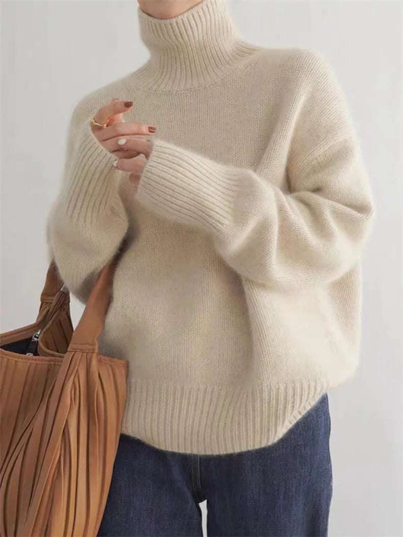 Elin™ | Lyxig Polotröja i Cashmere med Avslappnad Passform