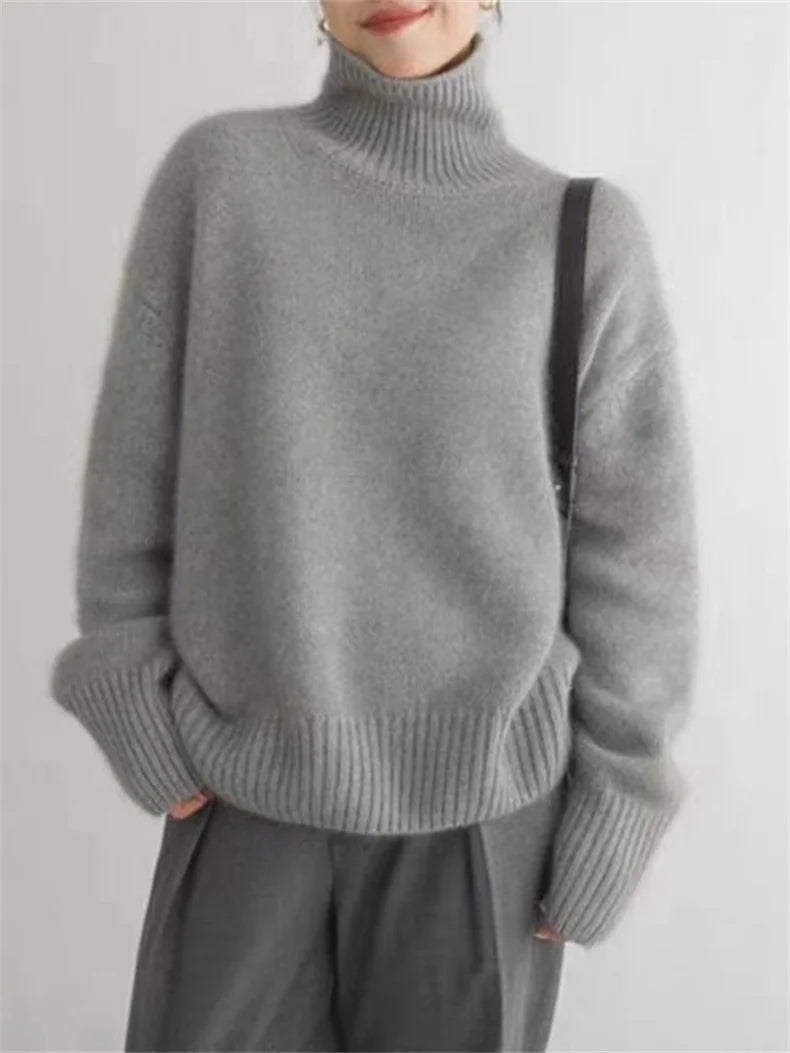 Elin™ | Lyxig Polotröja i Cashmere med Avslappnad Passform