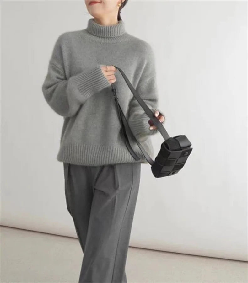 Elin™ | Lyxig Polotröja i Cashmere med Avslappnad Passform