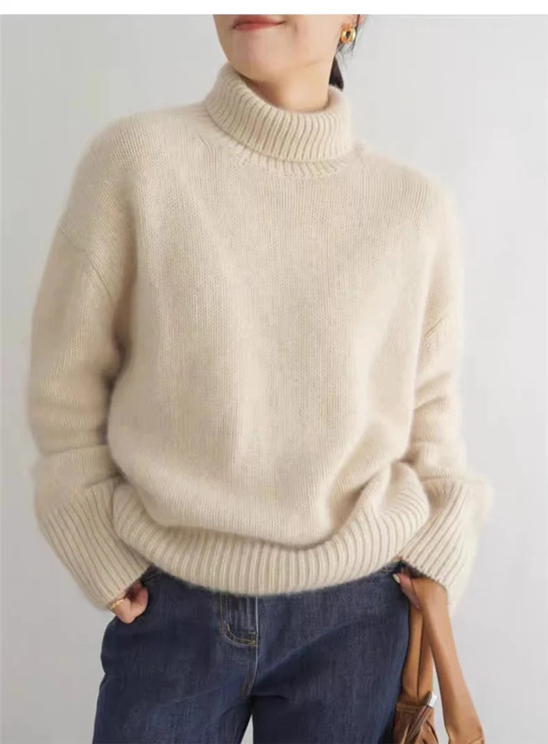 Elin™ | Lyxig Polotröja i Cashmere med Avslappnad Passform