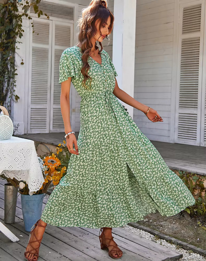 Tove™ | Känn sommaren med denna eleganta boho-klänning med blommönster