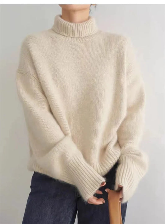 Elin™ | Lyxig Polotröja i Cashmere med Avslappnad Passform